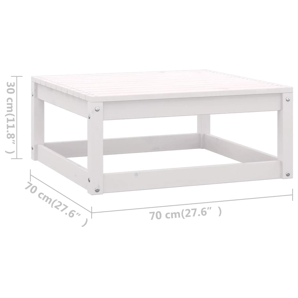 7-tlg. Garten-Lounge-Set mit Kissen Weiss Kiefer Massivholz
